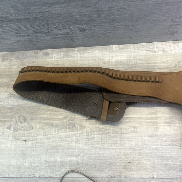 Vintage Leather Gun Holster Sz 42 For 22 Bullets Made In Mexico Western Cowboy - Picture 13 of 16